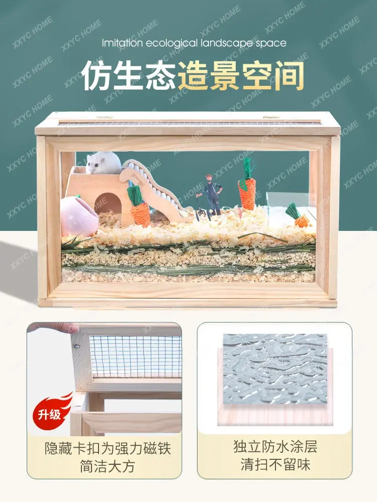 Acrylic Hamster Cage Panoramic Transparent Large Djungarian Hamster Feeding Box Nest Anti-Bite Oversized Villa