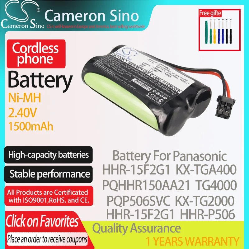 Batteria Cameronsino Per Panasonic Kx-Tga400 Fits Adatto Per Batteria Telefono Cordless Panasonic Hhr-15F2G1