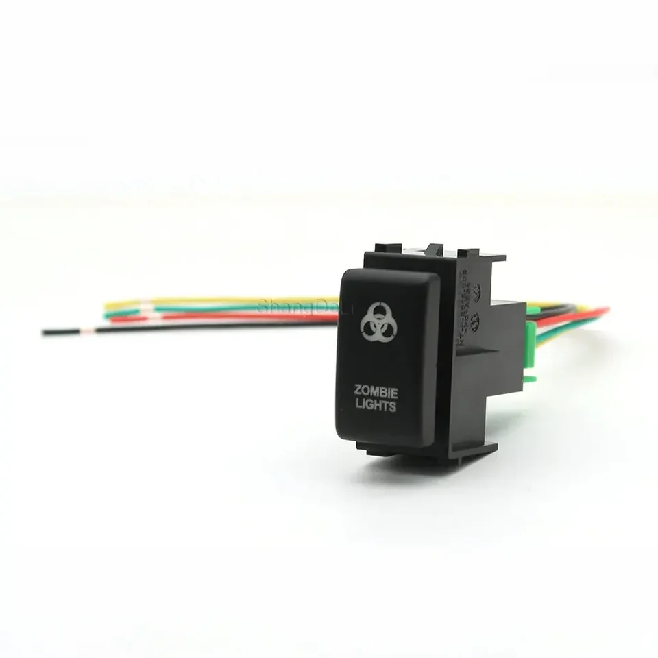 1PC Orange Led Button Switch with Wiring Connector for Nissan