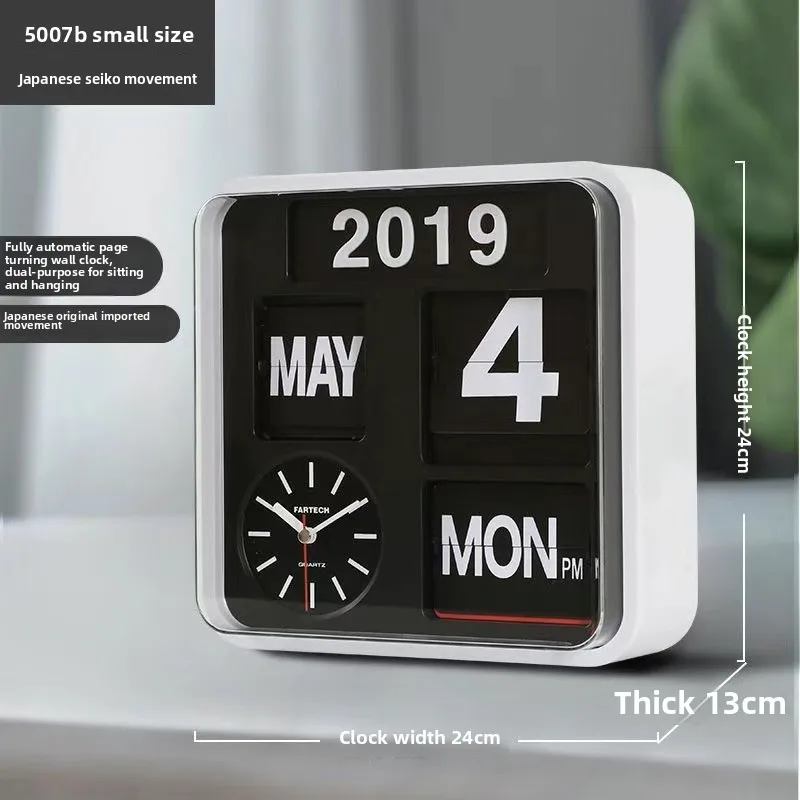 Fartech-mini digital clock table clock digital desk clock digital table clock mini desk clock reloj abatible personalizado reloj de mesa de oficina elegante Automatic page turn clock Perpetual calendar