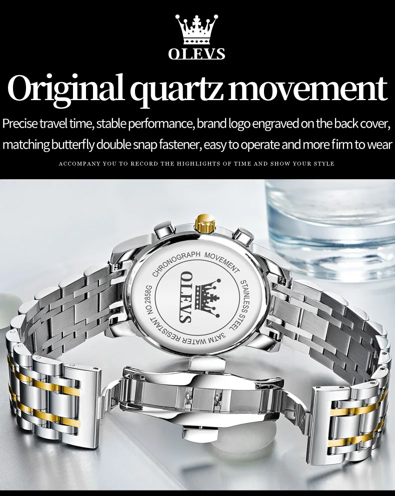 OLEVS 2858 Men's Watch - Clasp detail