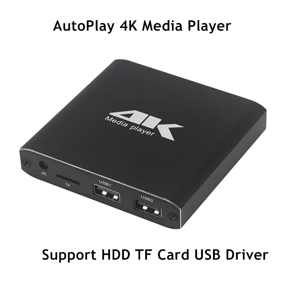 

New Mini Autoplay 4K Media Player Support 5TB HDD USB Drive TF Card 2K Full HD Multimedia AD Advertise Video Music PPT Player