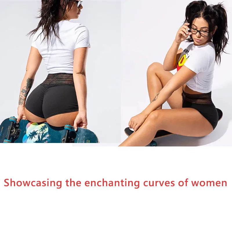 High Waist Sexy Women's Sports Shorts Athletic Gym Workout Fitness Yoga Leggings Briefs Solid Breathable Short Pants Female