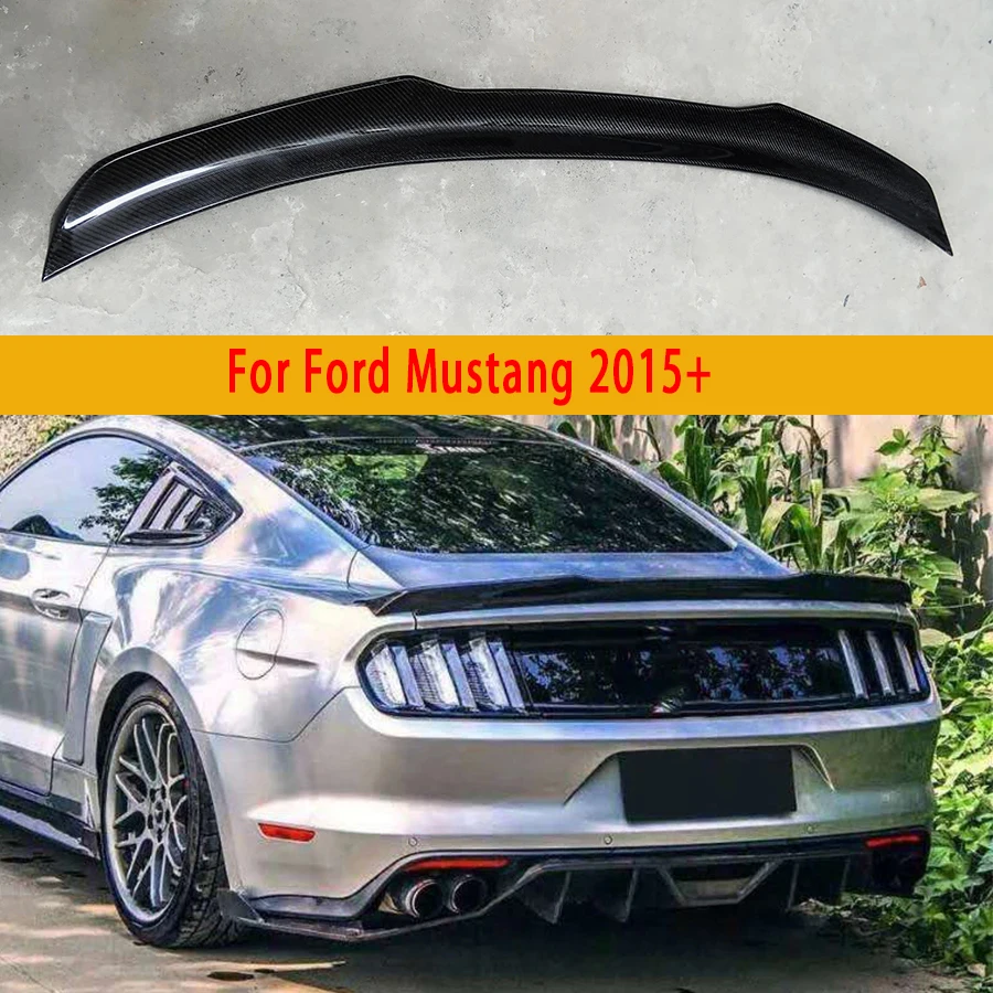 

For Ford Mustang 2015+ GT Carbon Fiber Tail fins Rear Trunk Spoiler Guide Wing Rear Wing Car Accessories body kit