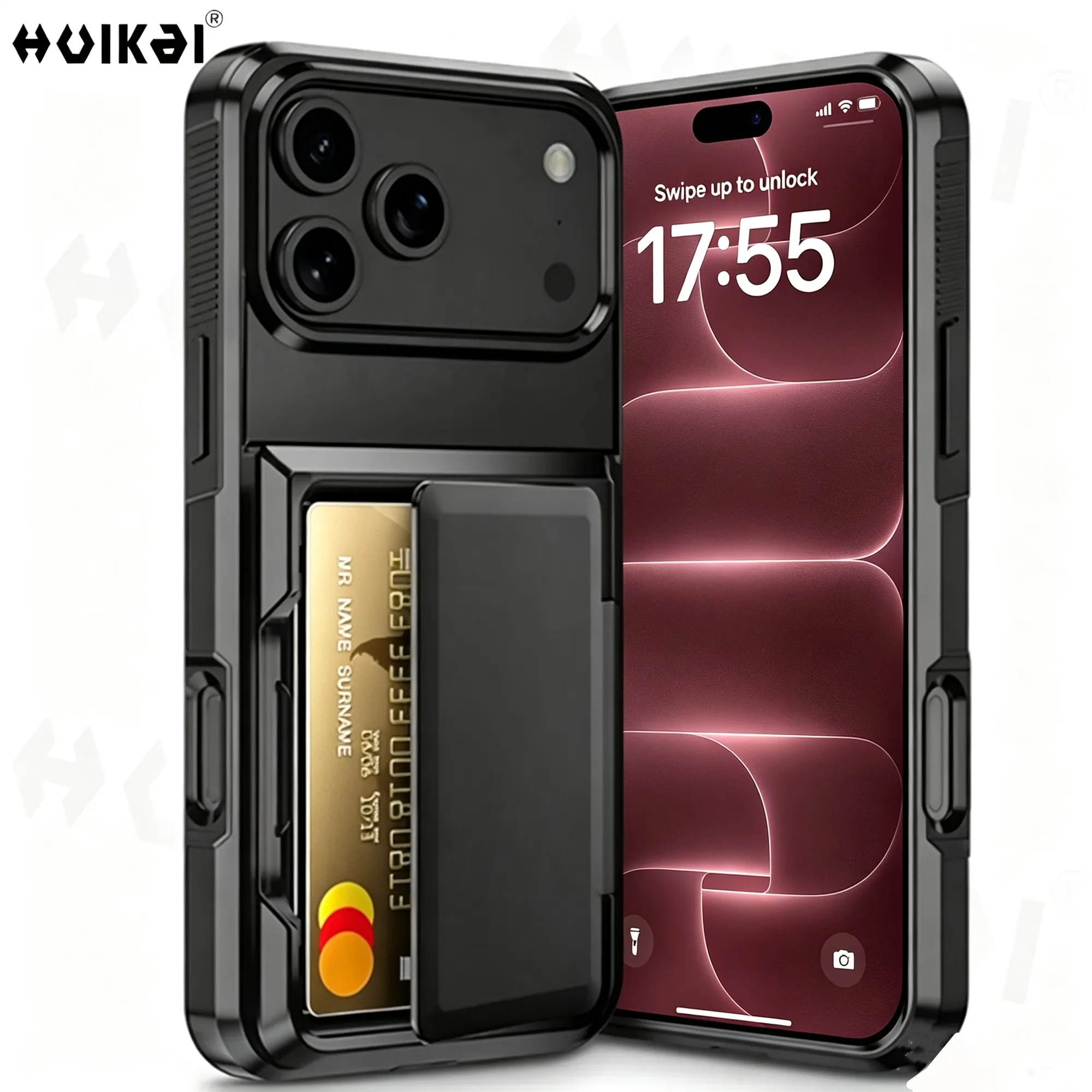 Premium Wallet Case with Heavy Duty Shockproof Protection and Card Holder