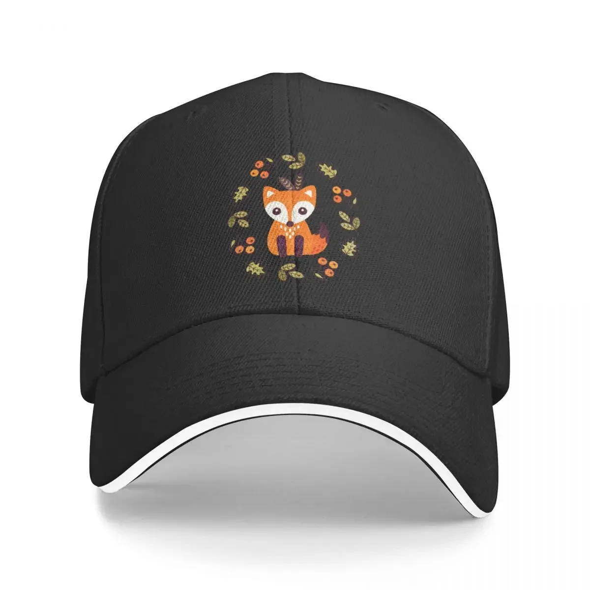 

Little Fox with Autumn Berries Baseball Cap Kids Hat |-F-| Luxury Man Hat Fluffy Hat Mens Hats Women's