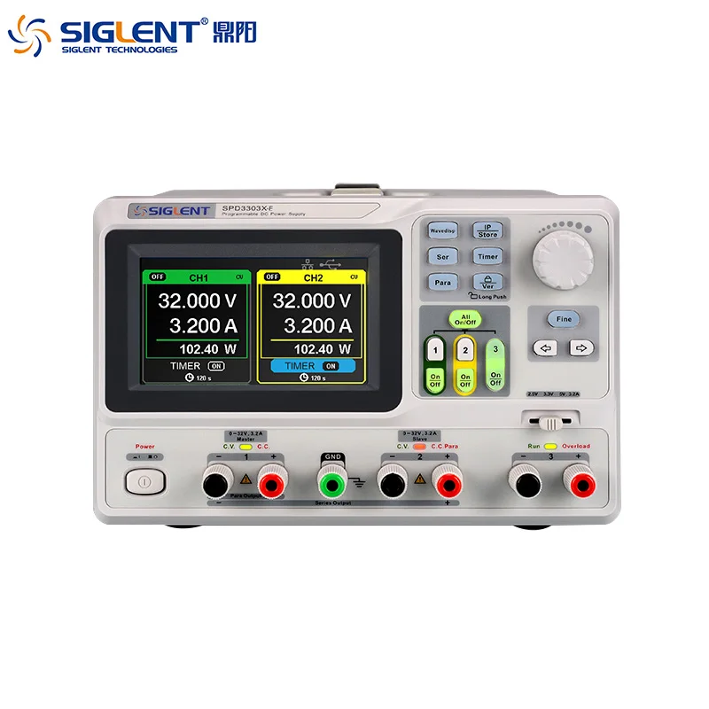 

Siglent SPD3303X/X-E Высокоточный трехканальный Программируемый Регулируемый источник питания постоянного тока с 3,5-дюймовым TFT-ЖК-дисплеем