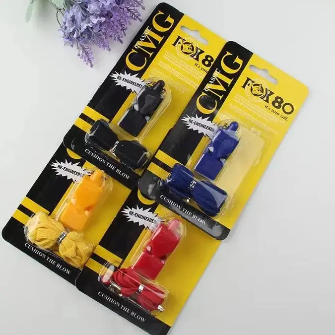 1pc Retail Colorful Whistle And Lanyard In Blister Packing