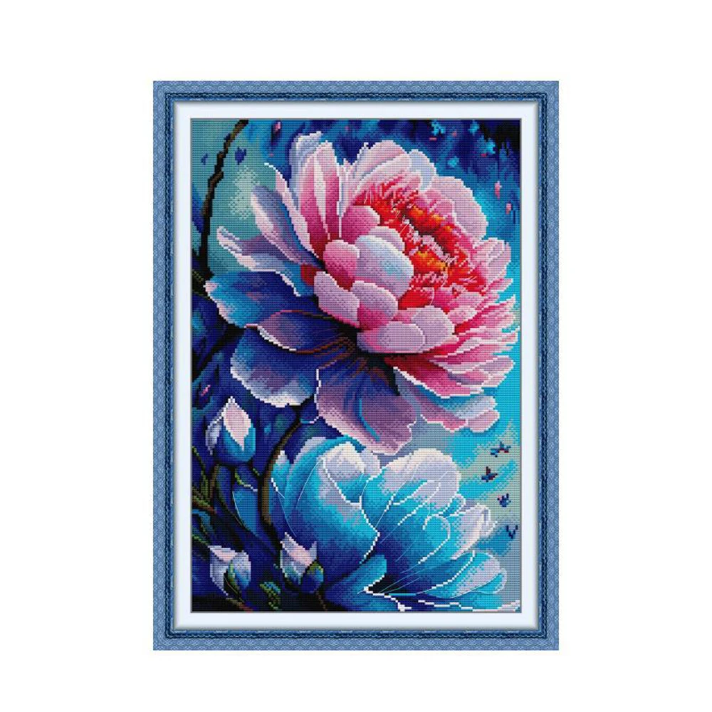 Full diy bead embroidery sets embroidery with beads on fabric beadwork kits circuits diy pearl 3mm printed Flower Cross Stitch