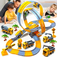 Children Electric Magic Climbing Track Toy Engineering Car Kids Puzzle Boy Toys Anti-gravity Dinosaur Track Train Gift for Kid