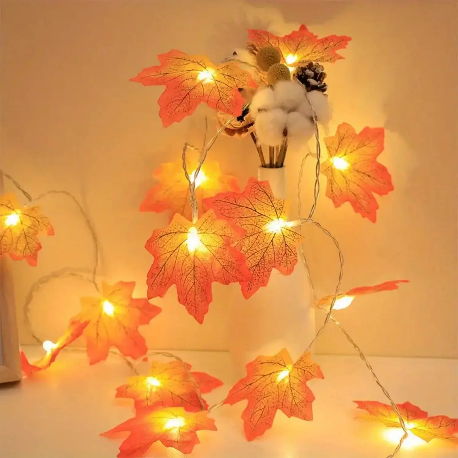 LED String Lights Decorative Lights String Lights LED Fairy Lights 1pc 10/20/40 LED Maple Leaf String Fairy Lights Battery Powered For Home Party Holiday Arrangement Scene Outdoor Decoration