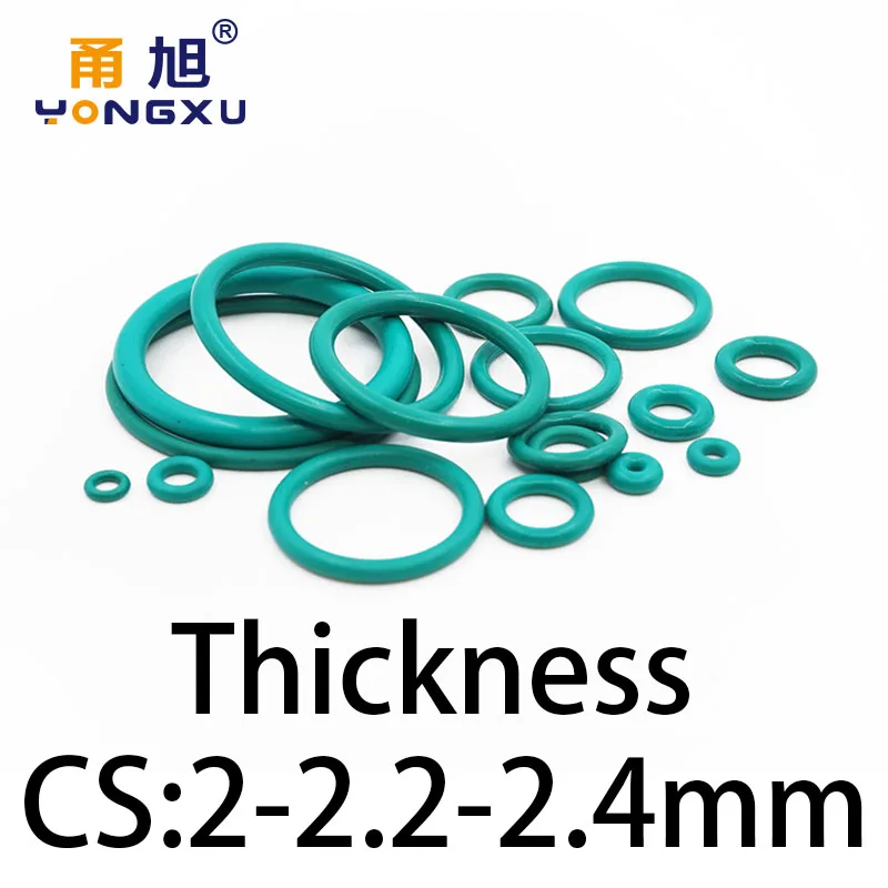 O-ring thickness 2/2.2/2.4mm CS fluororubber FKM sealing temperature resistant gasket rubber ring complete in specifications.-. images - 6