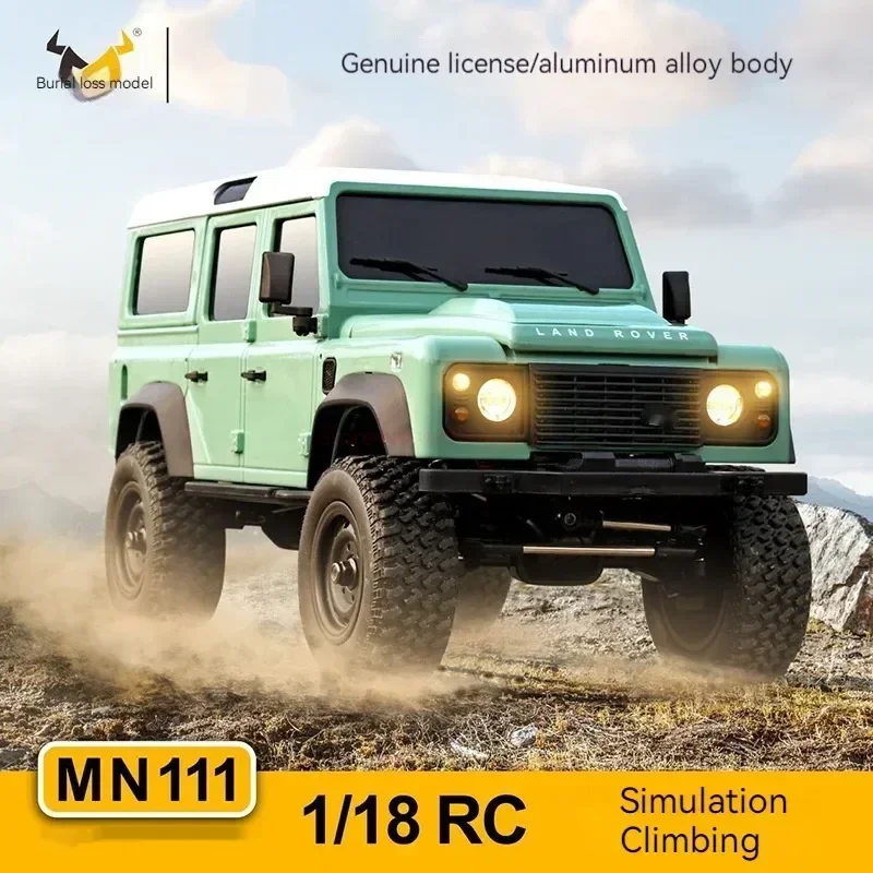 알루미늄 바디 쉘 4wd 180 모터 LED 라이트 포털 Axl 리모컨 클라이밍 자동차 완구, Mn111 RC카 D90 D110 키트 버전 1/18