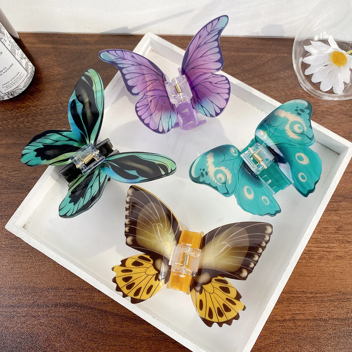 Muweordy Simulation Butterfly Hair Claw Acrylic Claw Clip