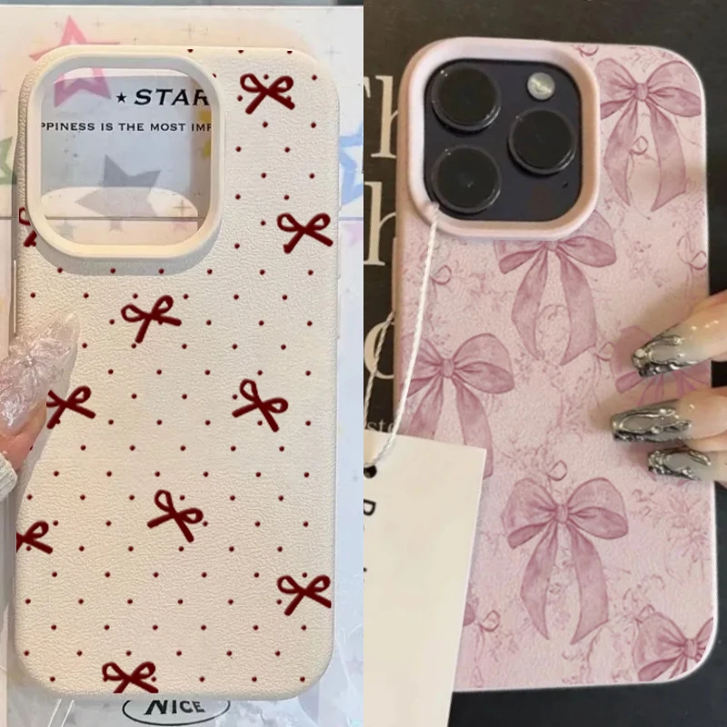 Charming Love Heart Bow Phone Case Collection