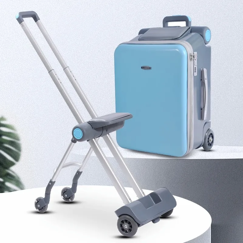 Children's Carrying Case 2-in-1 Riding Roller Trolley Case Travel 20