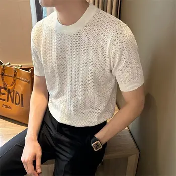 Nuova Camicia POLO da uomo personalizzata, casual, a maniche corte, slim fit, alla moda, comoda e traspirante.