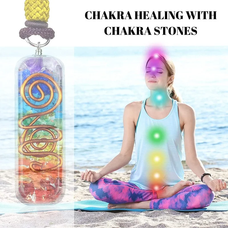 Retro Reiki Healing Energie Kristal Hanger Natuursteen Voor Yoga Meditatie Spirituele 7 Chakra Sieraden Neckalce Amulet Orgonite