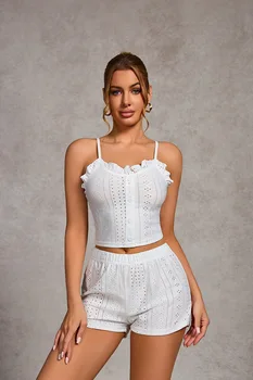 بيجامة نسائية مع بنطلون طقم ملابس منزلية طقم بيجامات نسائي بدلة بيجامة للنساء ملابس صيفية ملابس نوم شورت ثوب نوم مثير 2