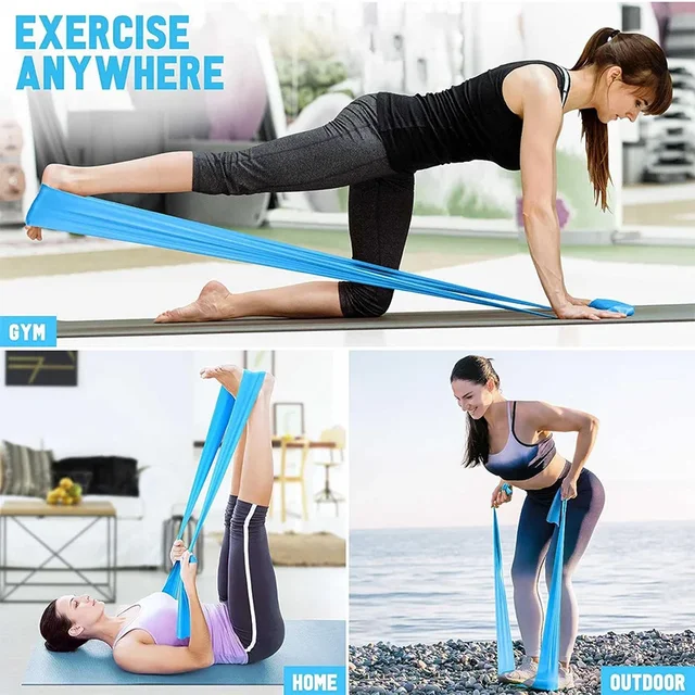 Elastic Yoga Fitness Bands Yoga Pilates Resistance Bands for Men Women Home Work Out Band Yoga Flexibility Stretching Equipment 2