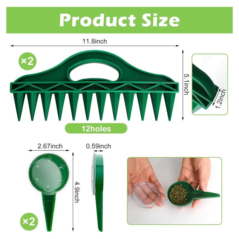 Hole Punches Garden Hole Punch Dibbler Garden Seed Spacer With Adjustable Seeds Dispenser For Planting Seeds And Bulbs B 5
