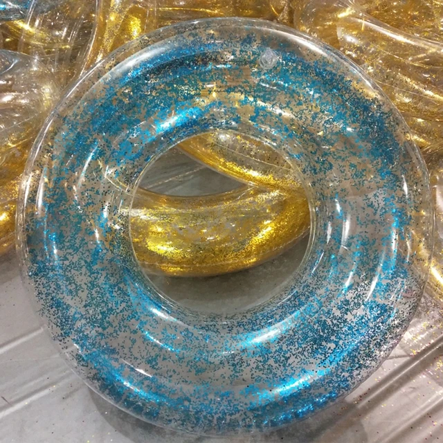 2022 New 20/23/27/31in Inflatable Glitter Pool Float Swim Ring Kids Family Backyard Game Water Summer Toy Floating Ring Thick 4