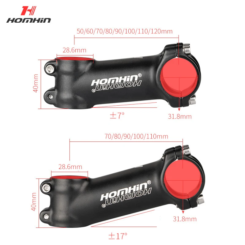 Homhin MTB 自転車ハンドルバーステム 7 度 17 度アルミ Mtb