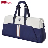 Wilson 2023 Navy 4-6pcs Tennis Racket Bag Super Tour Nylon Large Tennis Bag for 5 Racquets With Two Compartment 1