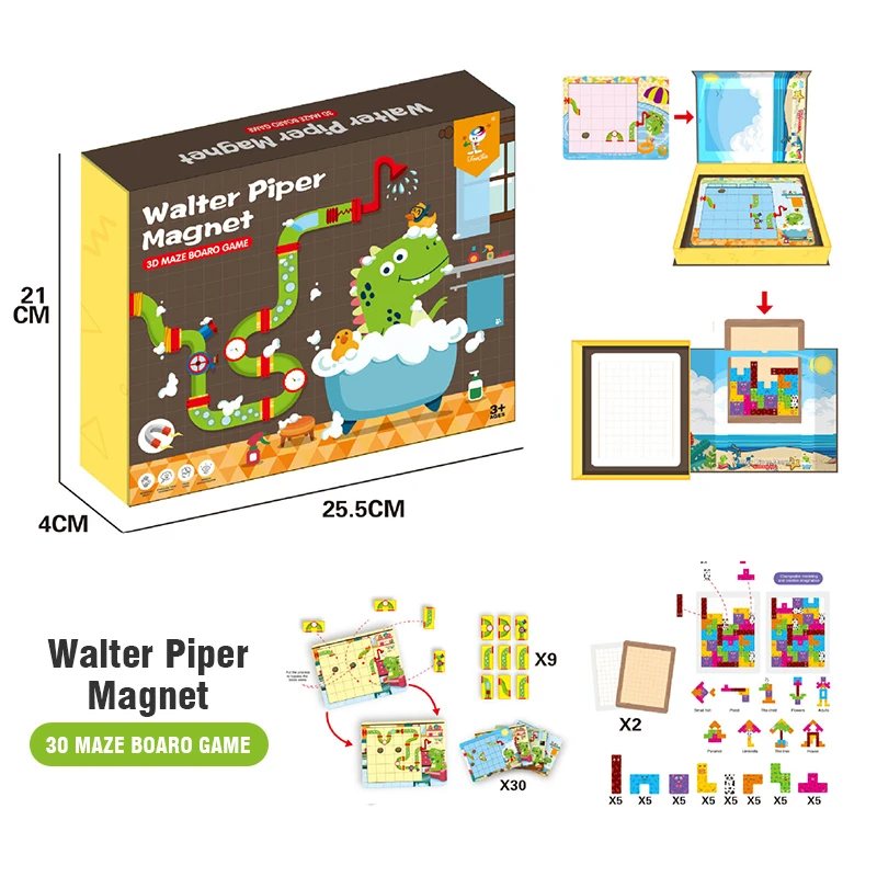 Montessori Children Intelligent Magnetic Book 3D Cartoon Puzzles Jigsaw Brain Training Game Educational Toys Kids Birthday Gift 6