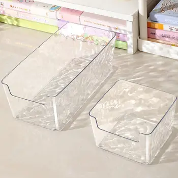 ระลอกน้ํากล่องเก็บลิ้นชักโปร่งใสคอนเทนเนอร์สไตล์โมเดิร์นแต่งหน้าเครื่องเขียนกล่องตู้ 1