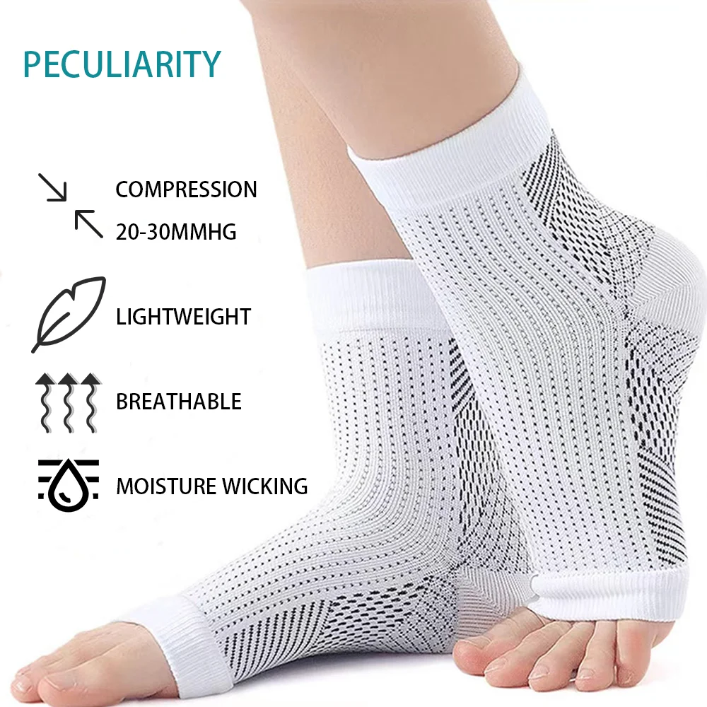Neuropathy Socks Ankle Protector Anti Fatigue Compression Foot Sleeve Support Brace Socks 1Pair Exercise Sports Protective Gear