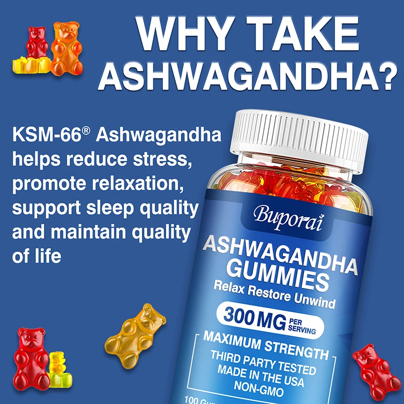 Ashwagandha Gummies Helps Relieve Stress Focus and Maintain Brain and Sleep Health ashwagandha supplement
