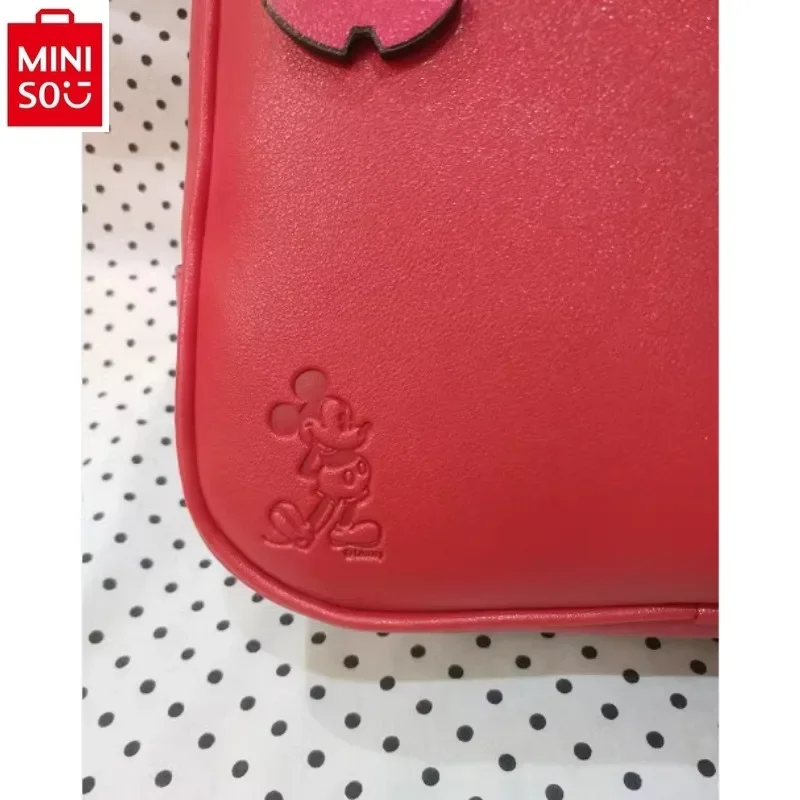 MINISO Disney Mickey Daisy High Quality PU Printed Women's Fashion Luxury Brand Large Capacity Storage Backpack