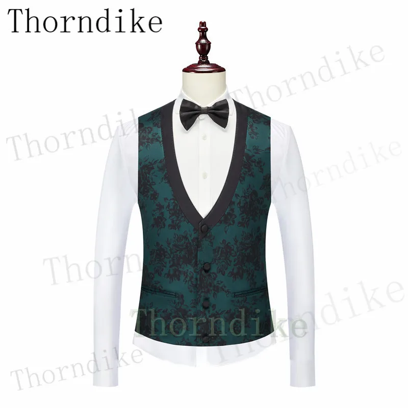 Thorndike Men Spring 3 Pieces Classic Blazers Suit Sets Men Business Blazer +Vest +Pants Suits Sets Autumn Men Wedding Party Set 4