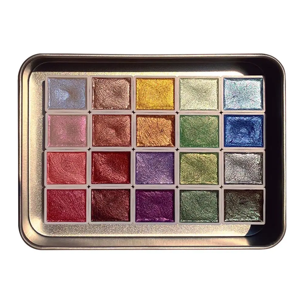 Pearlescent Watercolor Paint Portable Hand-packaged Palette For Painting Nails Student School Art Supplies