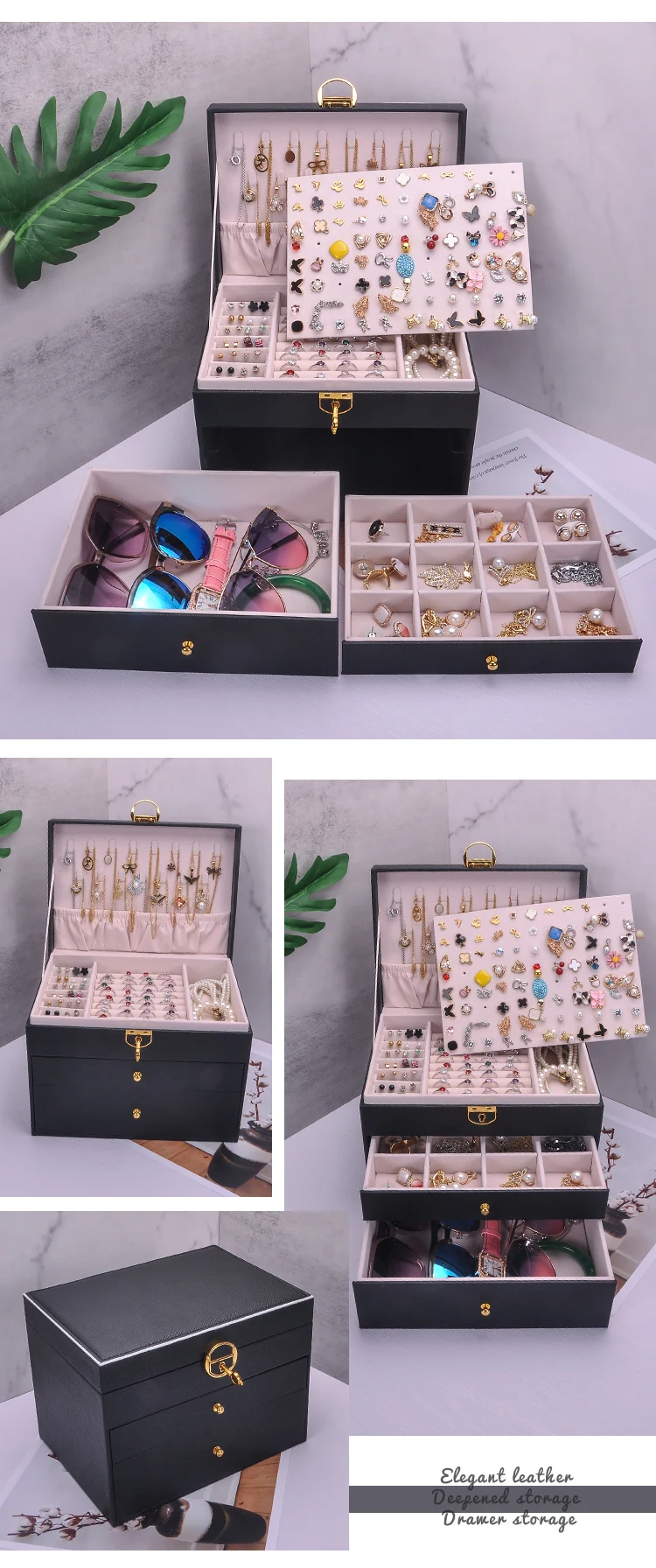 Fashion Design  Real Velvet Exquisite Earrings Holder  Bracelet And Necklace Storage Box