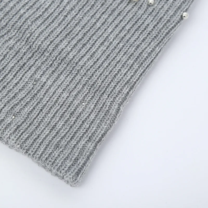 Fashion Pearl Hats Women Winter Knitted Caps Soft Beanie Women's Hat Female Cap Girls Skullies Beanies gorros mujer invierno 6