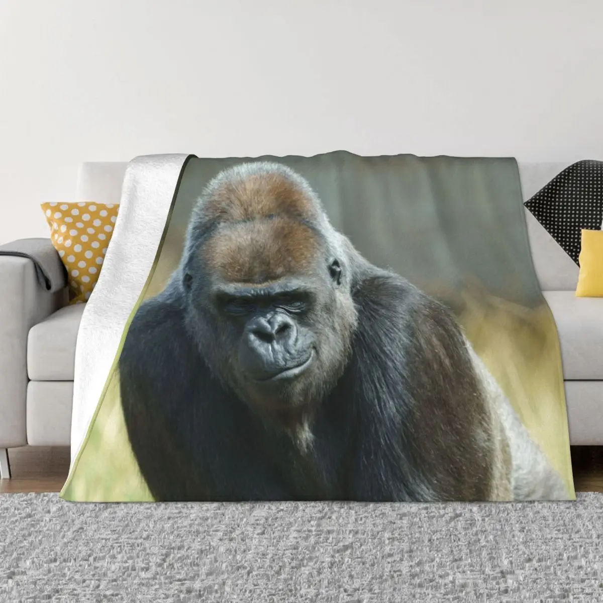 

Gorilla Ozala Throw Blanket Luxury Thicken Loose bed plaid Retros Blankets