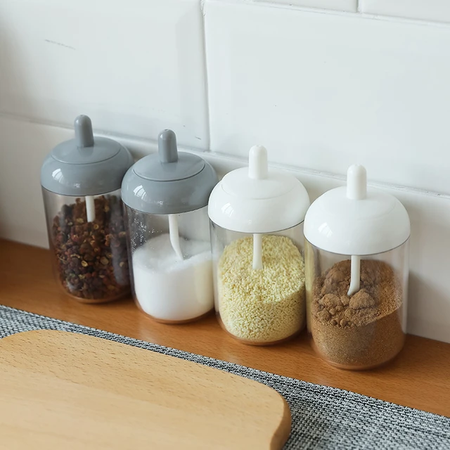 Transparent Kitchen Seasoning Bottle Plastic Jars - Transparent Spice Jar  Set Salt - Aliexpress