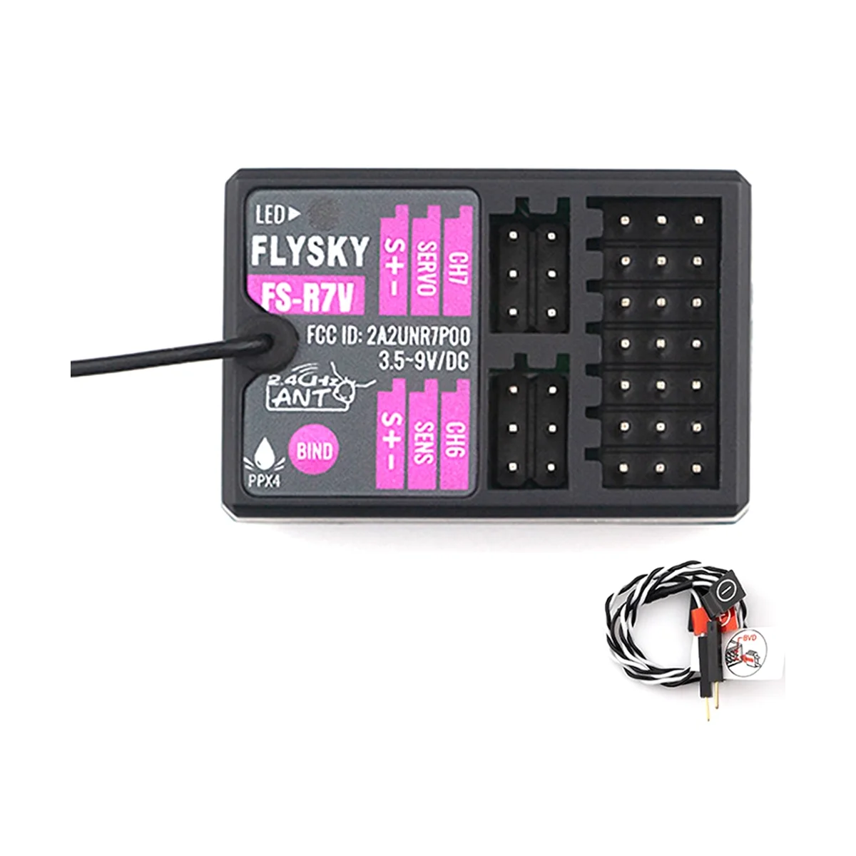 

-R7V Remote Control Receiver 7-Channel Two-Way Built-in Gyroscope is Applicable to G7P Remote Control