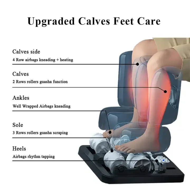 Massage Chair 4D with Atmosphere Light Full Body Massage with Voice Control Heating LCD Remote Control Foot Roller Chair