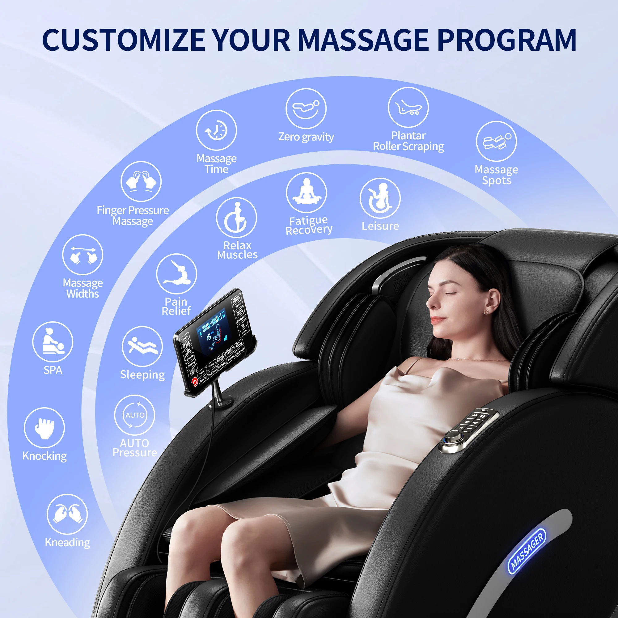 1 Year Warranty USA Local Delivery  3D Airbag Zero Gravity full body Massage Chair Home 3D Foot Roller Shiatsu Office Chair 5