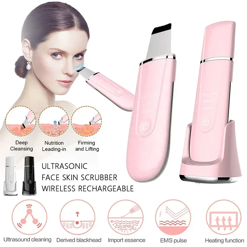Electric Ultrasonic Skin Deep Cleaning Peeling Shovel Ultrasonic Cleaner Beauty Machine Facial Skin Care Face Lifting Machine