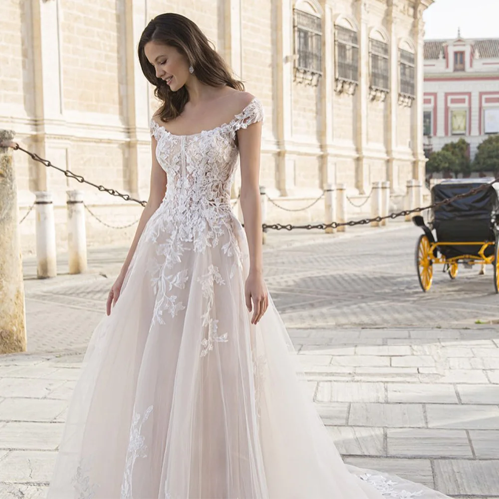 

Elegant Off The Shoulder Lace Applique Boho Beach A Line Wedding Dresses Formal Party Grown 2023 Rode De Morrie