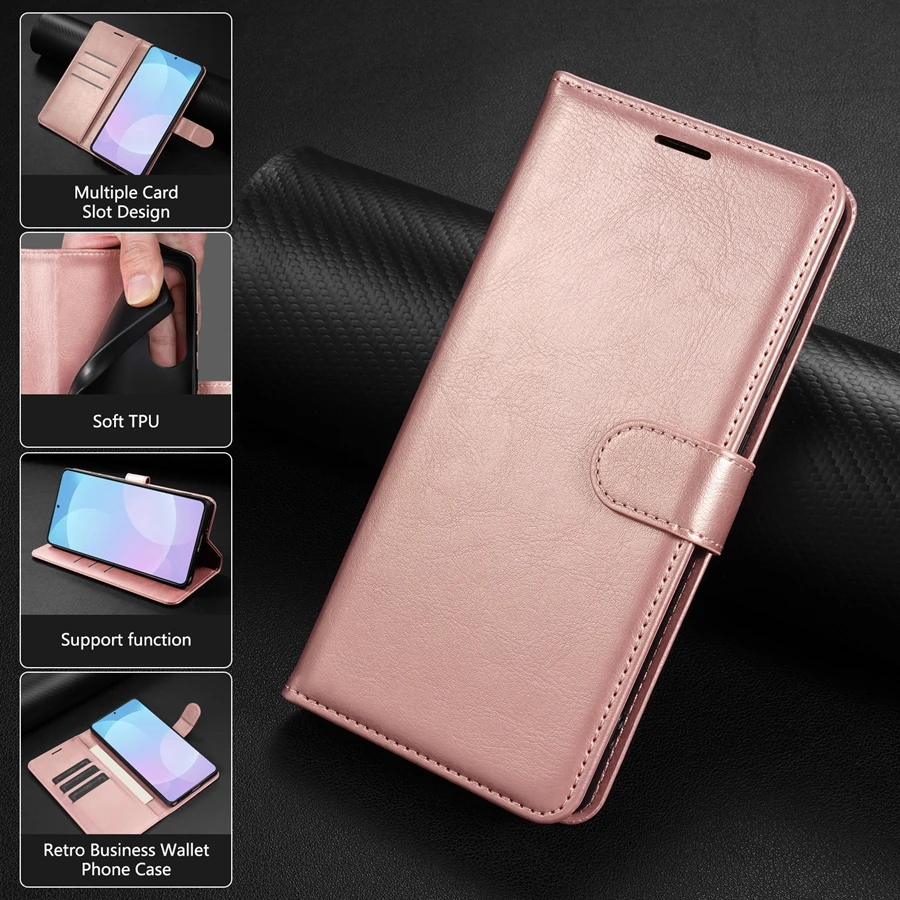 Leather Wallet Magnetic Flip Case with Card Slot