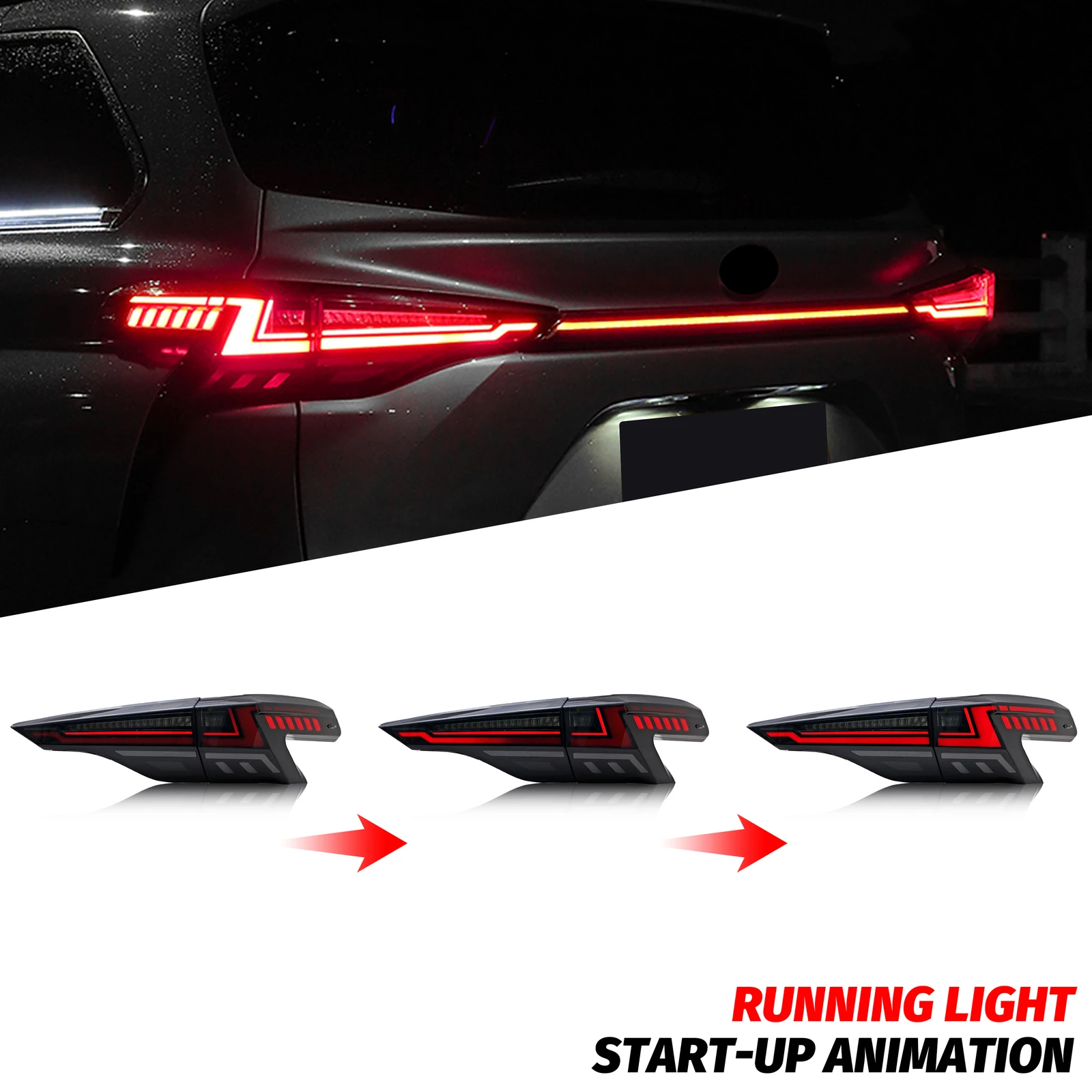 LED-Rückleuchten-Set für Toyota Sienna 2020-2026 mit Sequenziellem Blinker und Start-Animation Heckklappen-Beleuchtung – Detail 2