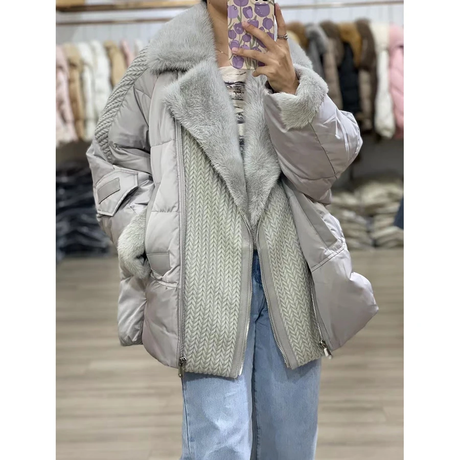 Cnegovik Parka With Natural Fur For Women Down Jackets Real Fur Coat Women Luxury Real Mink Fur Jacket Best Selling Styles