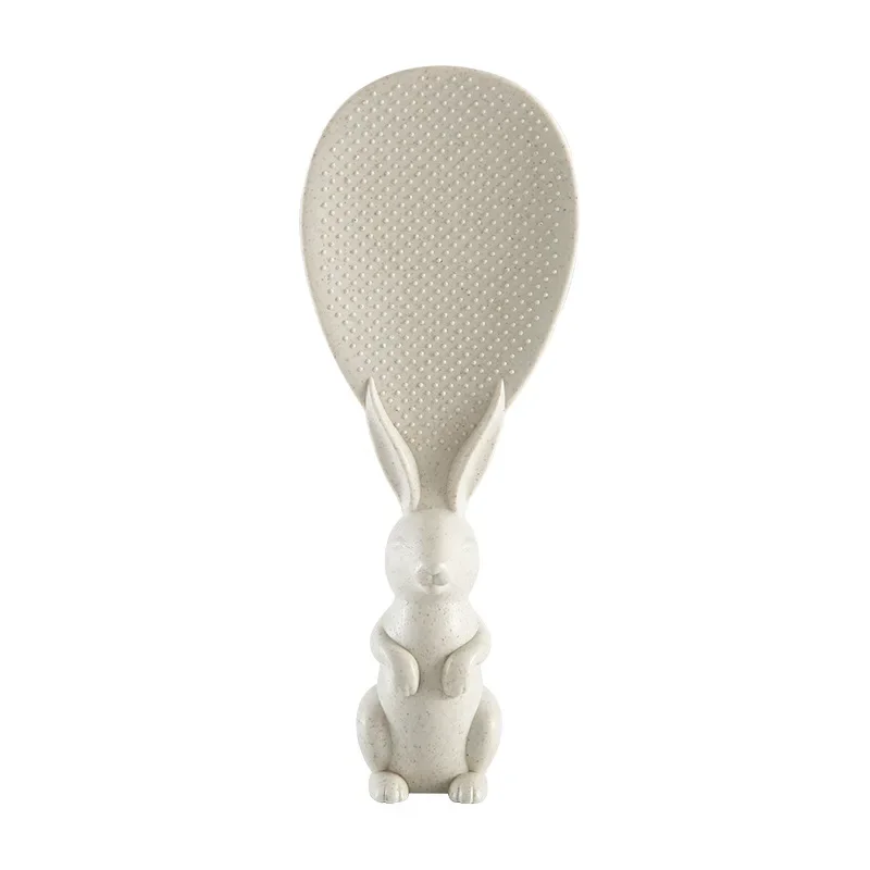 Silicone Cooking Spoon Wheat Straw Rabbit Spoon Can Stand Up Rabbit Rice Shovel Cooker Spoon Creative Non-Stick Rice Cartoon silicone spatula,silicone kitchen utensils,silicone cooking spoon