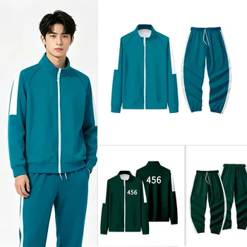 Costume Cosplay Calamari Games Seong Gi-hun, Abbigliamento da Film Coreano 456 001, Tuta per Adulti, Vestiti per Travestimento, Felpa per Uomo e Donna