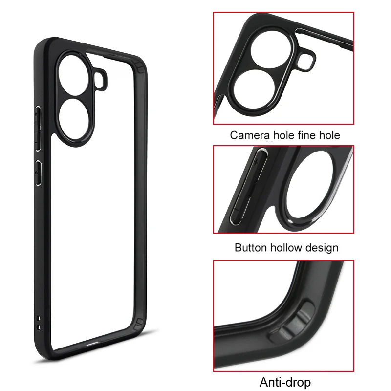 Transparent Luxury Black Frame Silicone Shockproof Protector Case